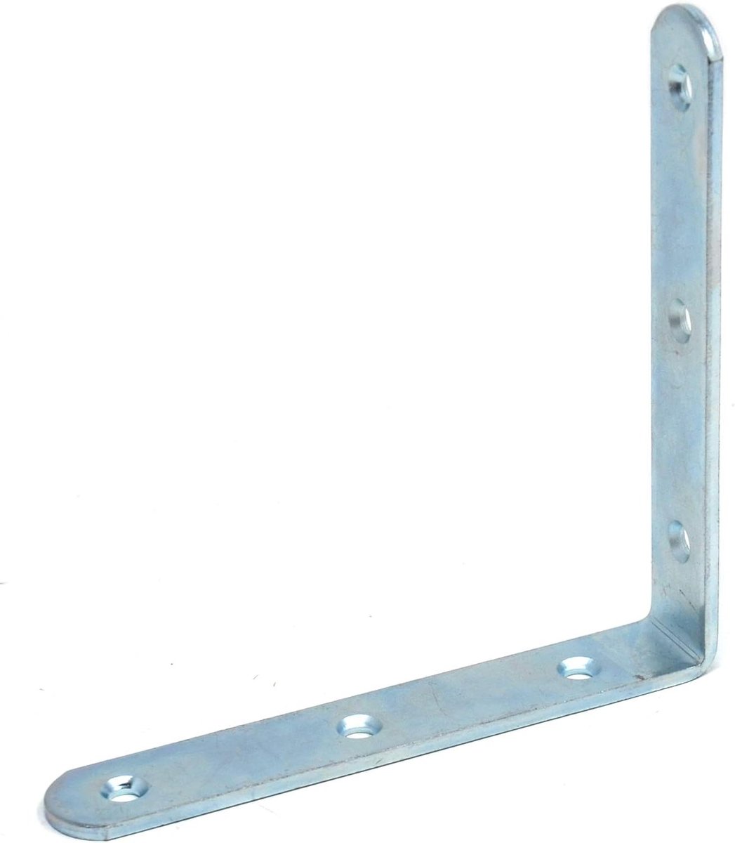 Hoekverbinders Meubels - L-hoek Bevestigers - Meubels Versterken - Verdiepte Schroefgaten - 120 mm x 120 mm - Zilverkleurig