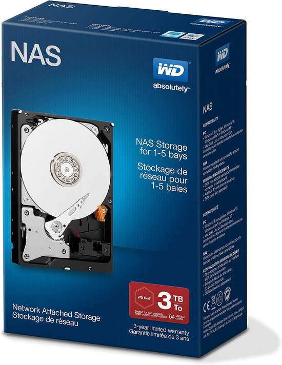 NAS Harde Schijf - Netwerk Opslag Schijf - Data Opslag - Getest op 24x7 Betrouwbaarheid - 3 TB - Zilver — afbeelding 3