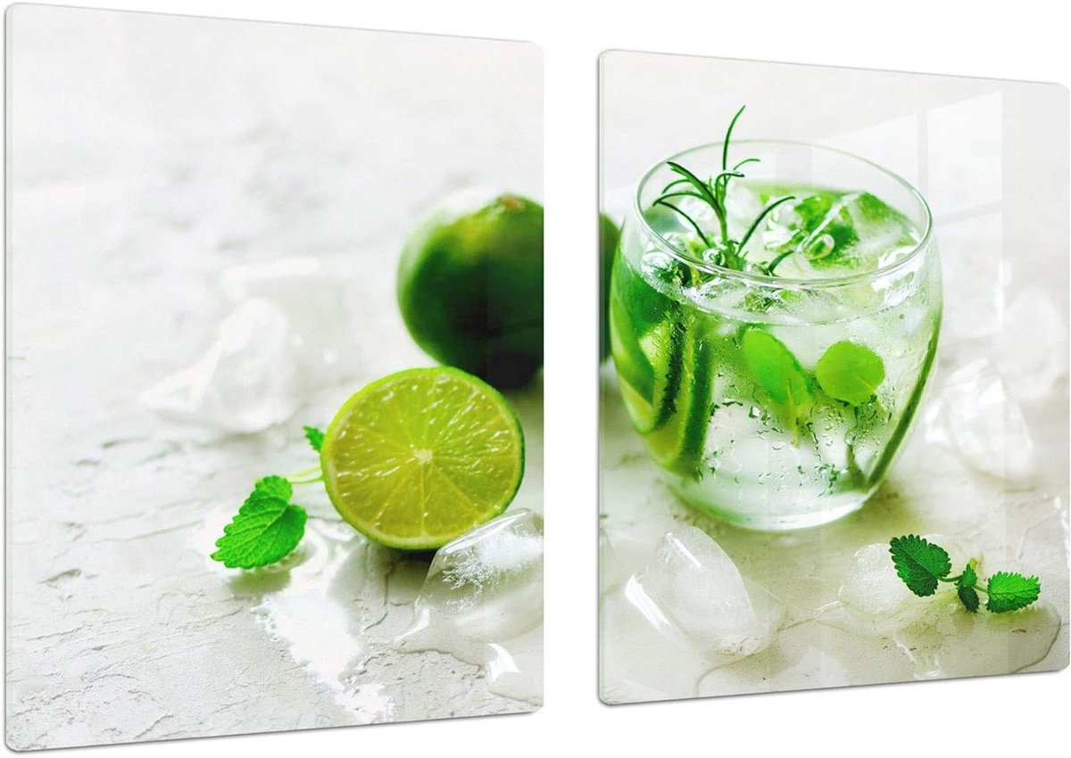 Glazen Keukenbord - Snijplank Glas - Keukenwerkblad Beschermen - Slag- en Krasbestendig - 80 x 52 cm - Multicolor