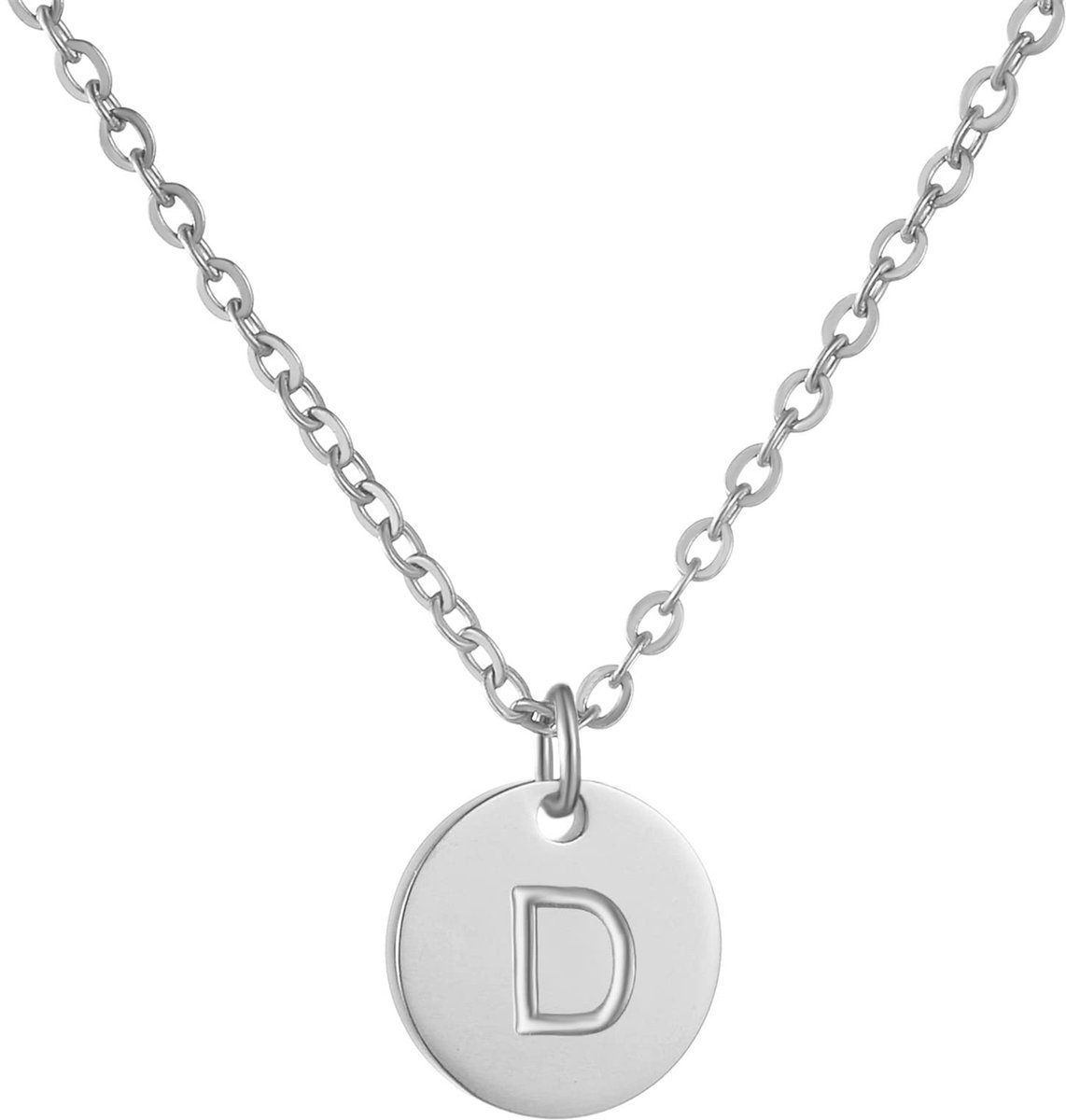 Letter Ketting voor Vrouwen Ronde Hanger met Hart Ketting Gepersonaliseerde Verjaardag Sieraden Geschenken Goud/Zilver/Rose Goud