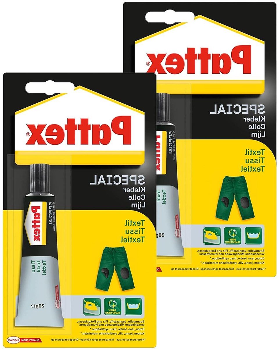 Textiel Lijm - Stof Reparatie - Kleding Herstellen - Sneldrogend Transparant - 2 x 20 g - Transparant