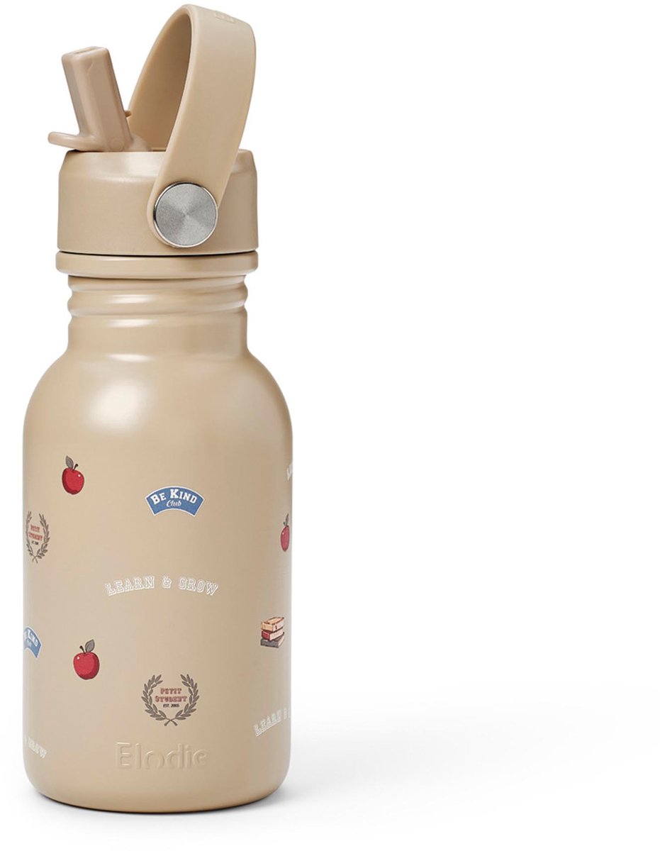 Elodie Water Bottle - Waterfles kinderen - Drinkfles met rietje - Drinkbeker - rvs drinkfles 350ml - Learn & Grow