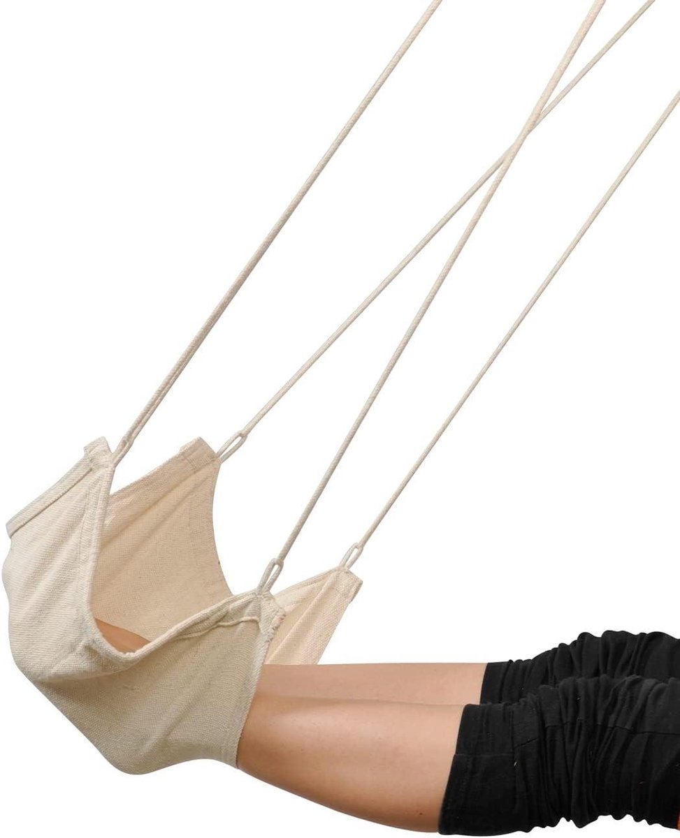 Voetsteun - Hangstoel accessoire - Ontspanning thuis - Gerecycled garen - 38 x 38 cm - Natuurlijk