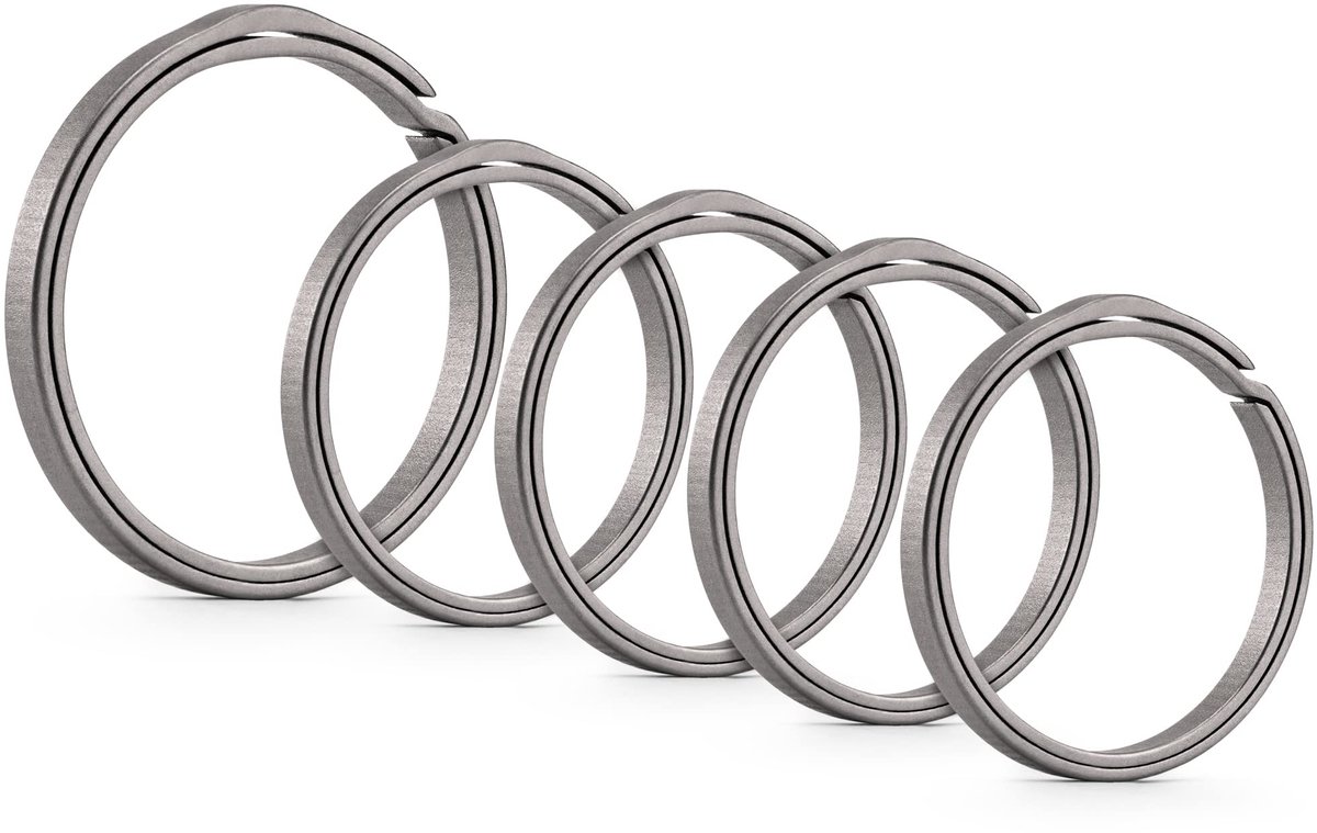 Platte sleutelringen van titanium sleutelring voor sleutelkarabijnhaak (er zijn vele varianten, het aantal sleutelhangers is afhankelijk van de hoofdafbeelding)