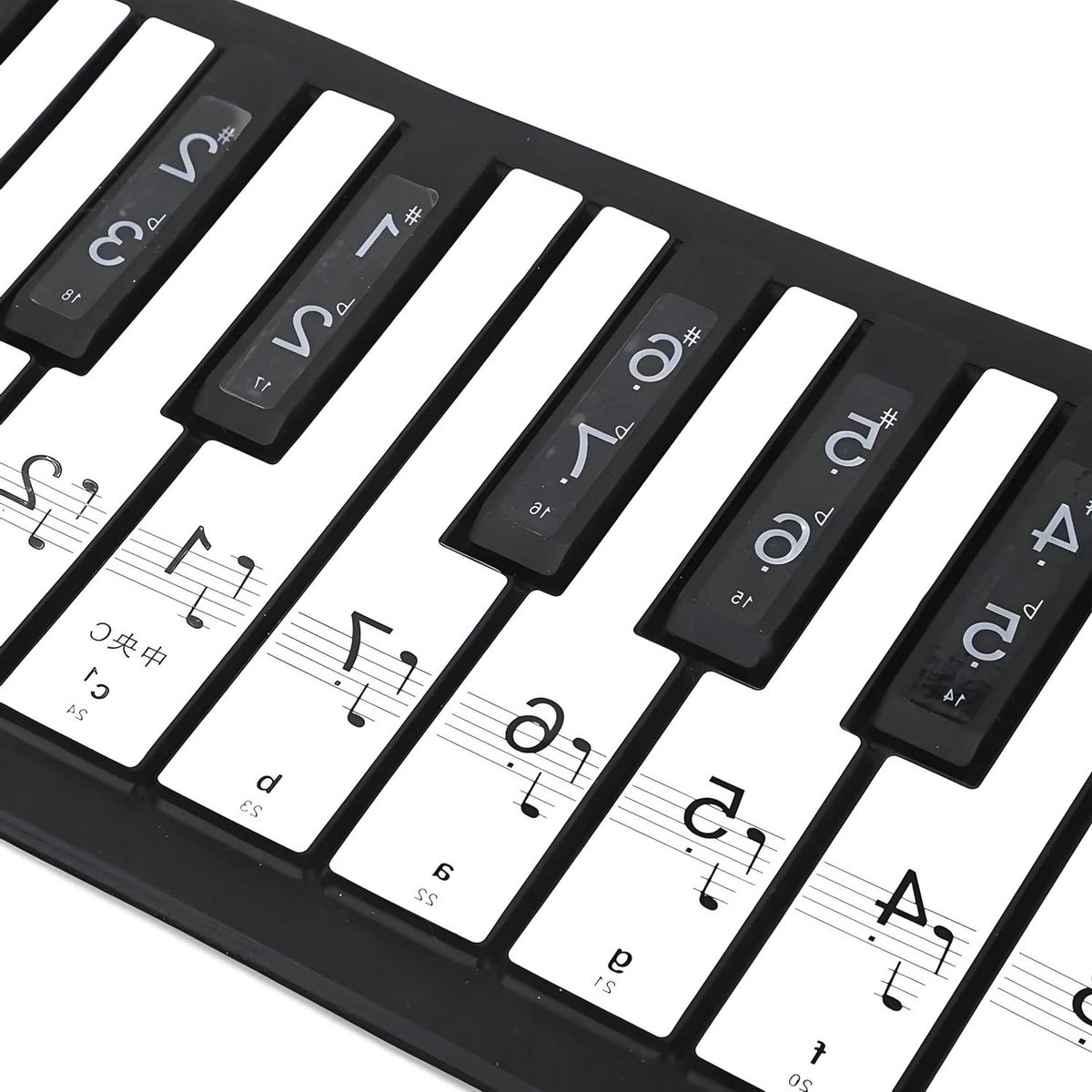 Pianotoetsen Stickers - Toetsenbord Labels - Muziek Leren - Geïntegreerde Noten - 88 Toetsen - Transparant