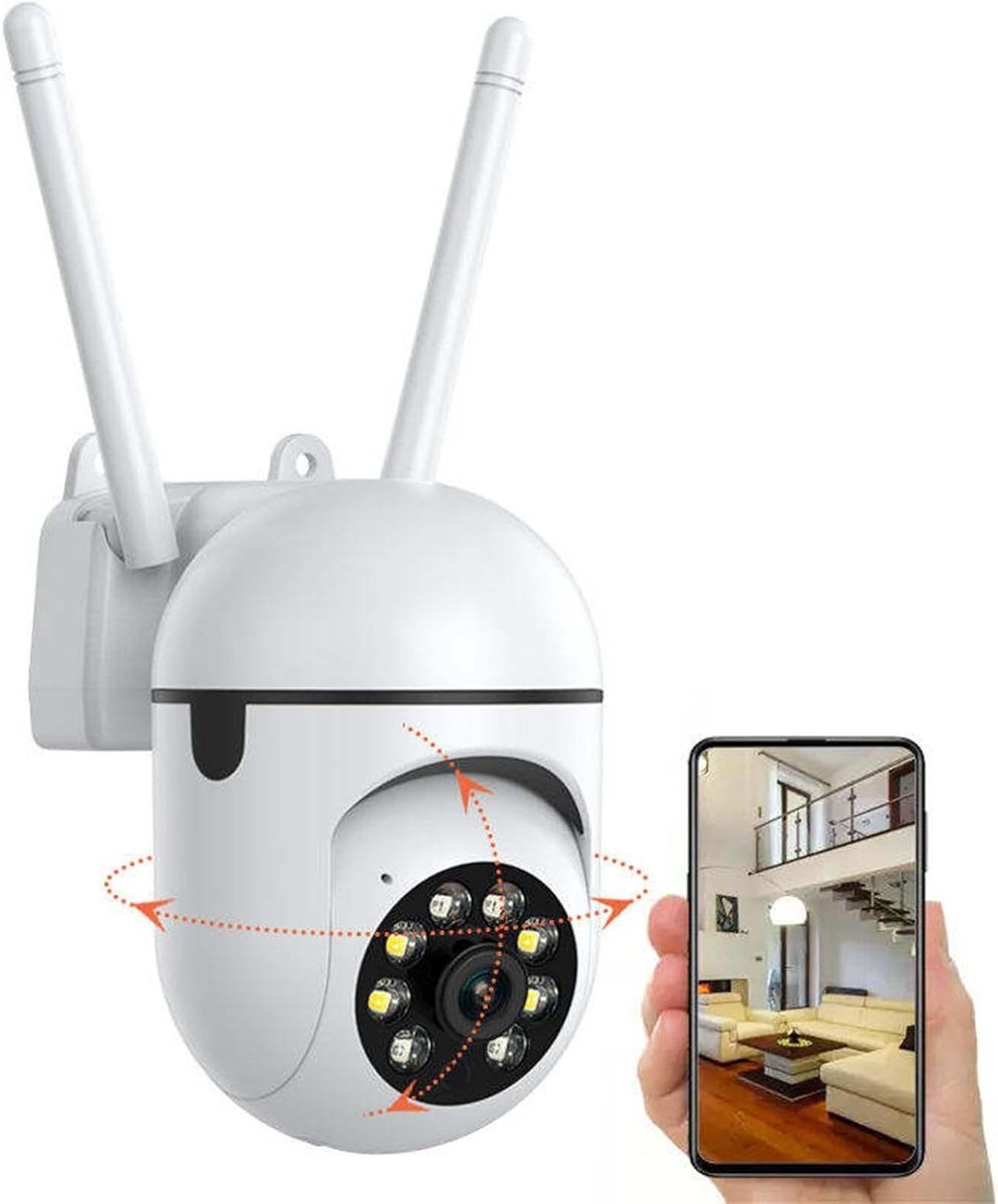 Beveiligingscamera - WIFI Camera - Huisbewaking - 360 Graden Rotatie - 1080P HD - Wit
