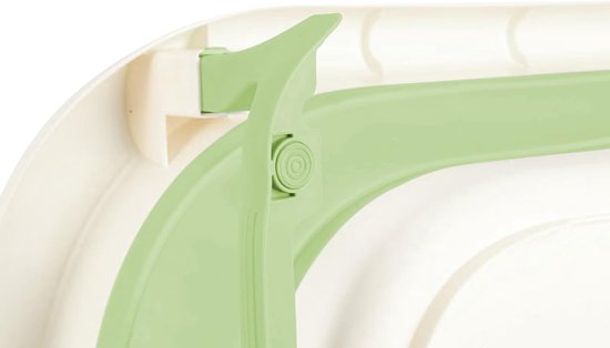 Opvouwbare badkuip voor baby's, met afvoerstop en temperatuurweergave en zitkussen, zeer compact, antislip voeten, B-43 x 71 x 18,5 cm (groen) — afbeelding 3
