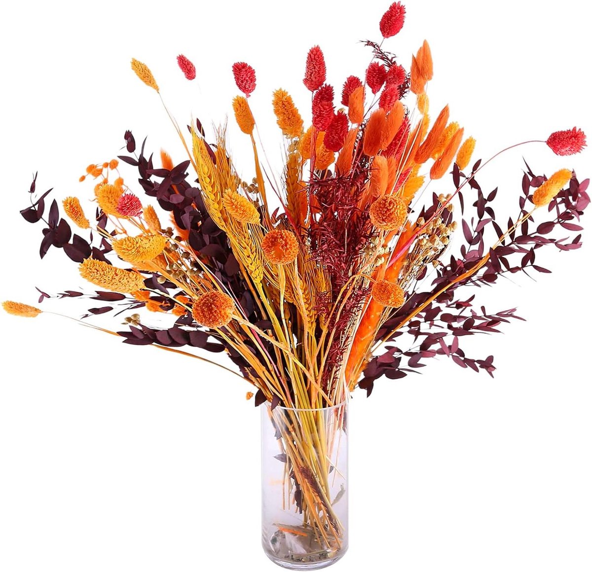 Gedroogde Pampas Grassen - Boeket Natuurlijk - Huis Decoratie - 10 Soorten Bloemen - 100 Stuks - Natuurlijk