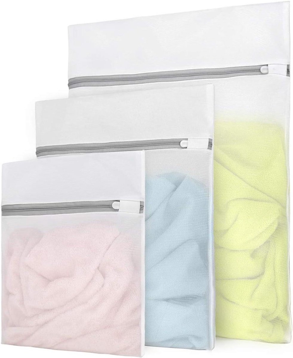 Fijne Mesh Waszakken - Kledingbeschermers - Kleding Wassen - Anti-roest Rits - 3 stuks - Wit