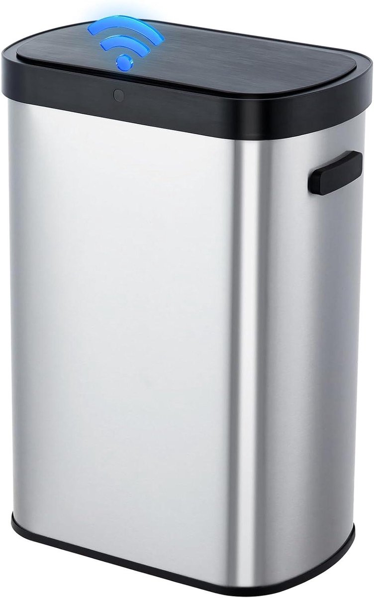 Automatische Prullenbak met Bewegingssensor - 13 Gallon RVS Vuilnisbak voor Keuken, Badkamer en Kantoor
