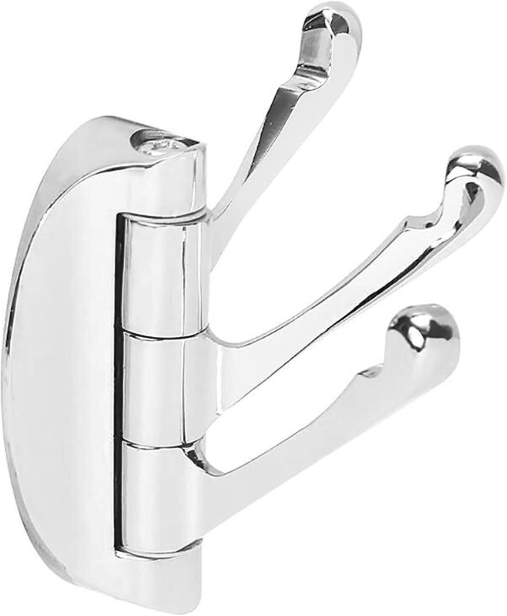 Handdoekhaakjes - Wandhaak - Handdoekhouder - 3 haken - Verstelbare haakjes - RVS - Zilver - 3 x 9,6 x 11 cm (lxbxh)