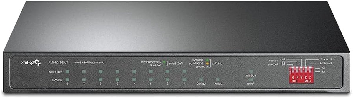 Netwerk Switch - Gigabit Switch - Snelle Netwerkverbinding - PoE+ Functionaliteit - 10 Poorten - Zwart