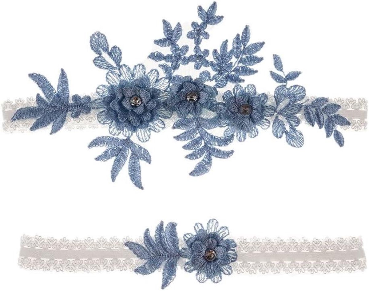 Bruiloft kousenband - Bruids accessoire - Speciale gelegenheid - Elastisch kant ontwerp - 40-60 cm omtrek - Wit