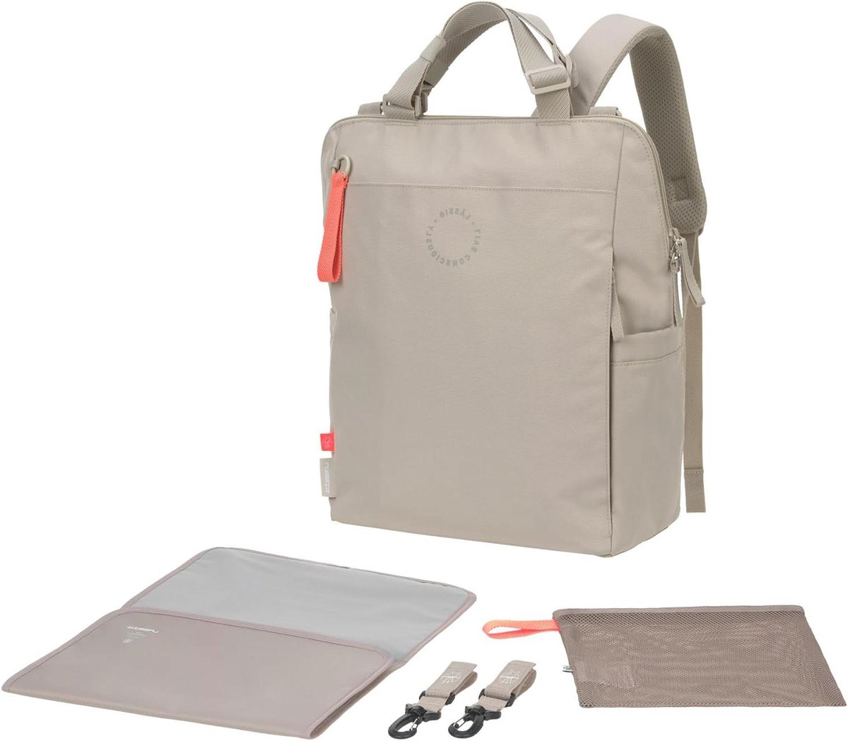 Luierrugzak Baby - Baby tas - Organiseer Onderweg - Inclusief Aankleedkussen - 30x14x41 cm - Grijs