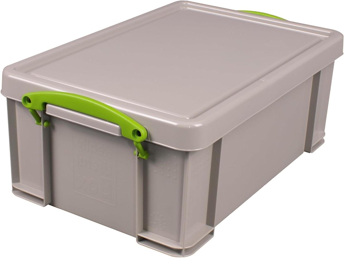 Opbergdoos - Kunststof bak - Multifunctioneel opbergen - Gemaakt van gerecycled materiaal - 395 cm lengte - Grijs