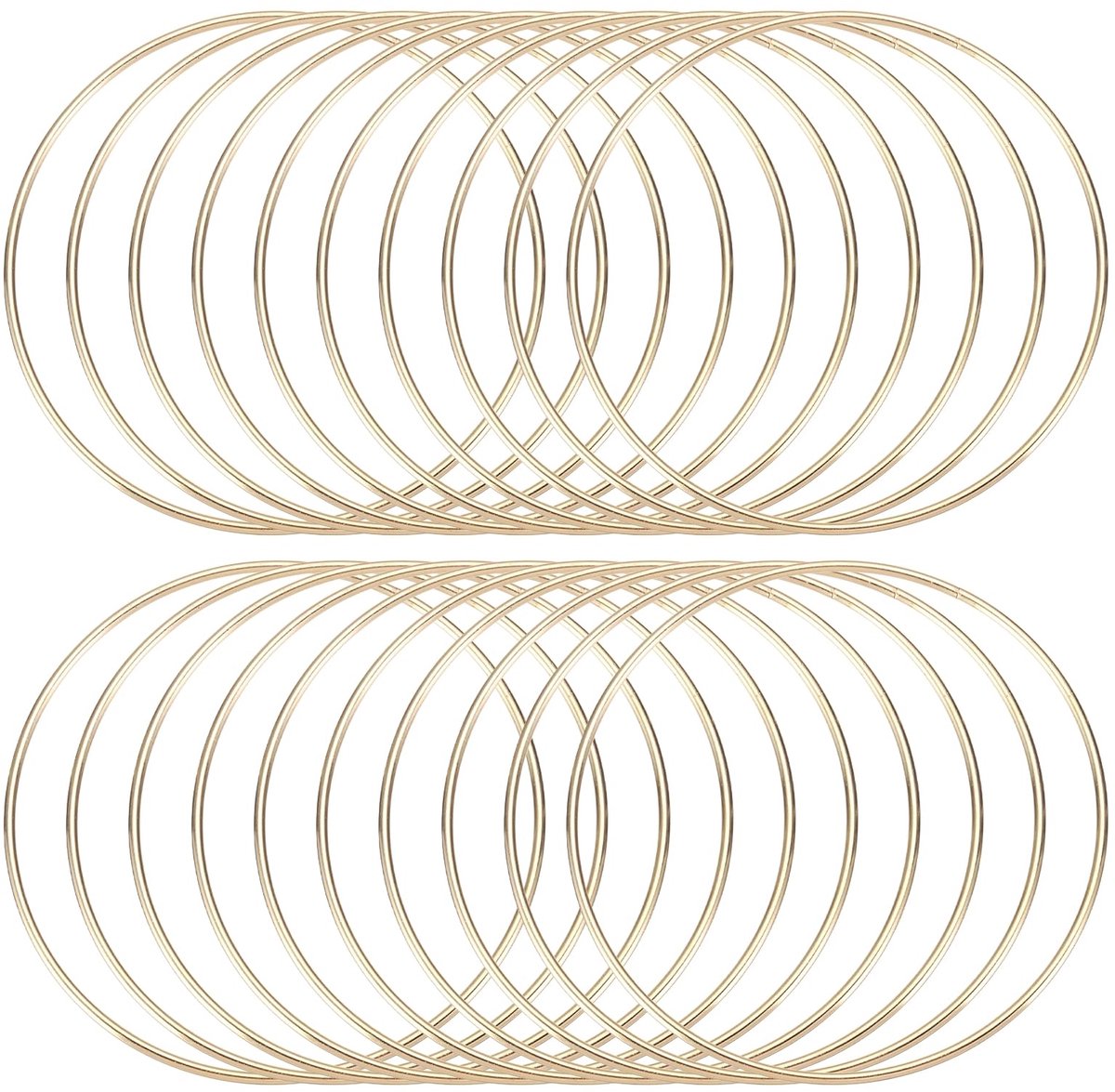 20 stuks dromenvangerringen, metalen ambachtelijke banden, bloemenbanden, 12 cm, macramé banden, ringen voor doe-het-zelf knutselbenodigdheden, kransen, plantenhangers, goud