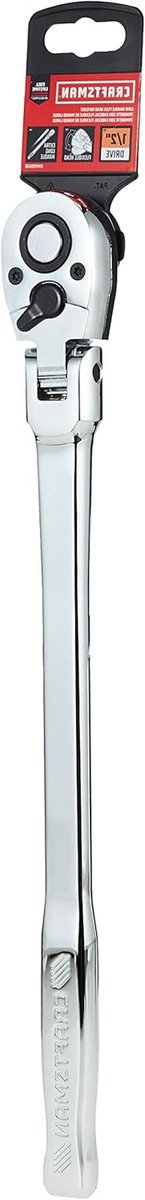 Flexibele Ratel - Lange Handgreep - Krappe Ruimtes - 72 Tanden - 1/2 Inch - Chroom