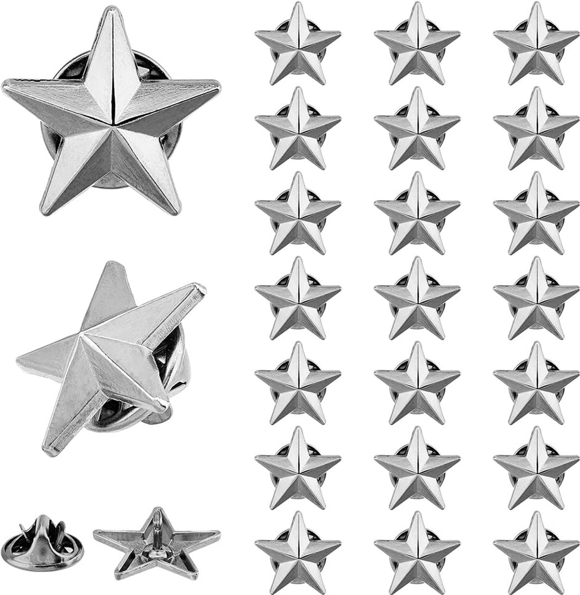 SUPERFINDINGS Star Badge Revers Pin Pentagram Legering Broche Pin Veteranen Dag Ster Pin Militaire Award Pins Arbeid Dag Sterren Broches voor Kostuum Decoraties, Metaal, Geweer