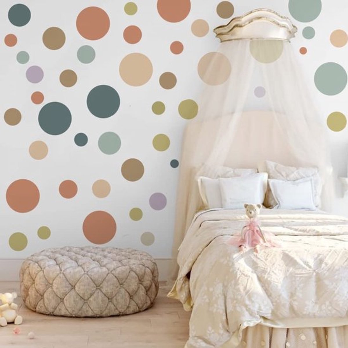 Dailygoody - Kleurrijke Polka Dot Muurstickers - Muurdecoratie