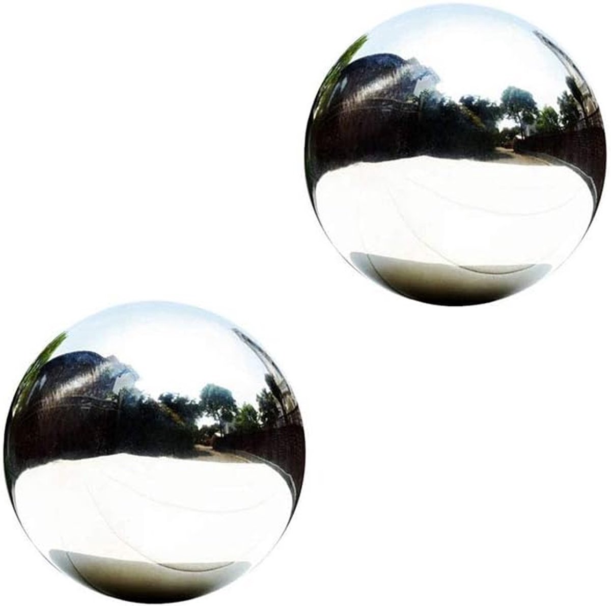 staal Gazing Ball, Spiegel Gepolijste Holle Bal Reflecterende Tuin Bol, Drijvende Vijver Ballen Naadloze Gazing Globe voor Huis Tuin Ornament Decoraties (10 cm X 2 ST)
