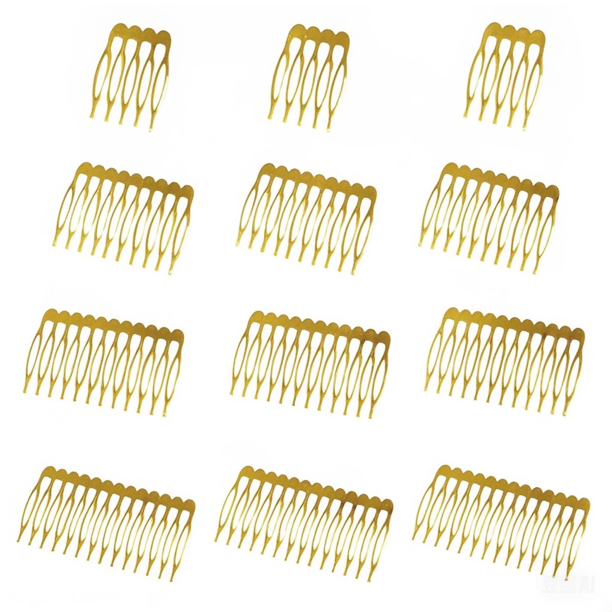 12 stuks metalen zijkammen, 5, 10, 12, 14 tanden, haarkammen, doe-het-zelf haarkammen, bruid, bruiloft, kam voor sluier, haarkammen voor vrouwen, meisjes, doe-het-zelf haaraccessoires, goud