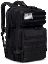 FASSIONA Tactical Rugzak Dames & Heren voor Fitness – Militaire Rugzak - Backpack - Sporttas - Militaire Army Bag - Sport Tas - 35L- Zwart