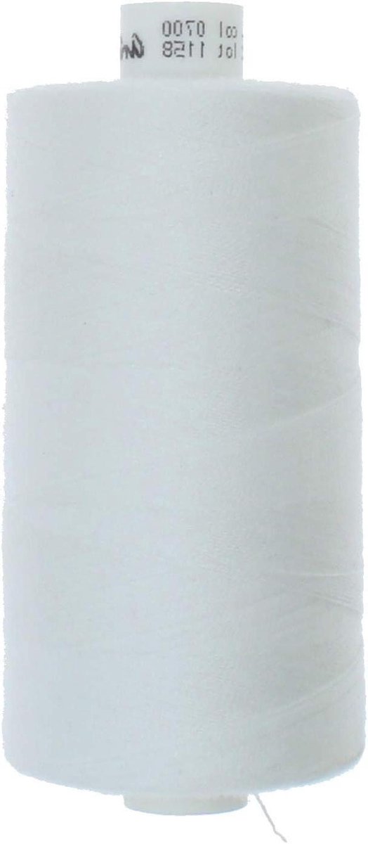 Polyester Naaigaren - Garen Rol - Kleding Maken - Hoge Scheurvastheid - 1000 meter - Wit