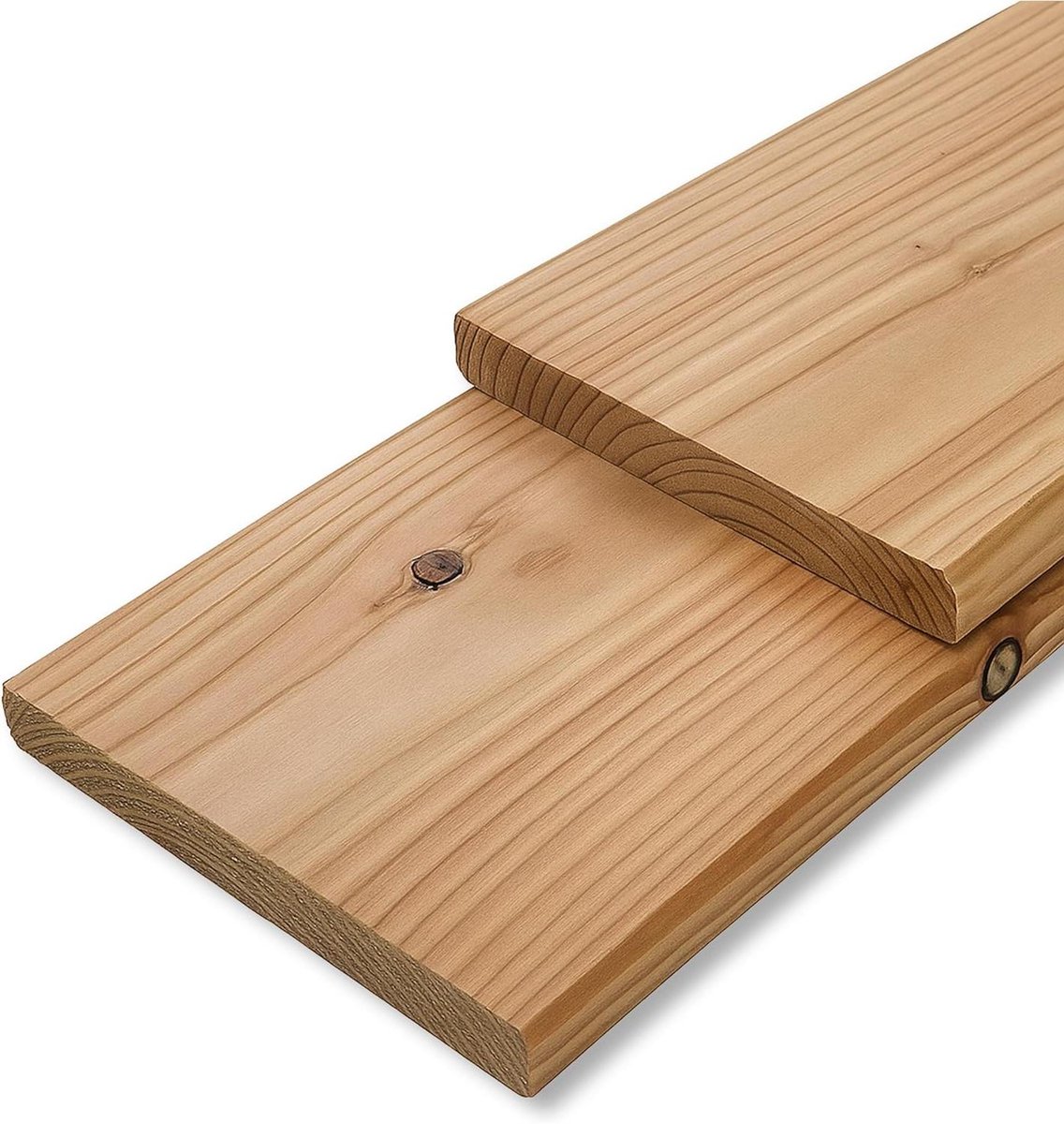 Larix Terrasplank - Decking Board - Terras Aanleggen - Siberische Larix Hout - 27 x 142 mm 180 cm - Lichtbruin