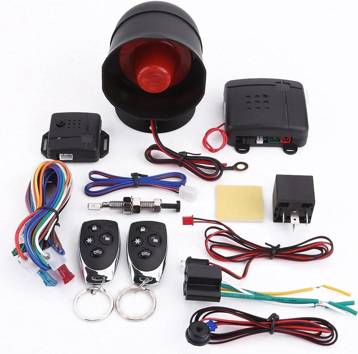 Universeel Auto Alarm - Autobeveiliging Systeem - Voertuig Beveiligen - Keyless Entry - 12V - Zwart