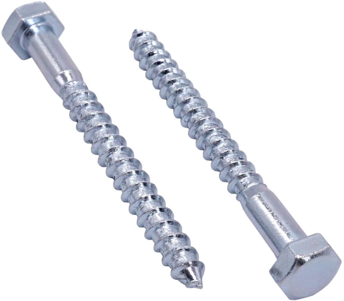 Zeskantschroeven - Vertraagbouten Busschroeven - Houtconstructies Bevestigen - DIN 571 Standaard - M8 x 80 mm - Zilver