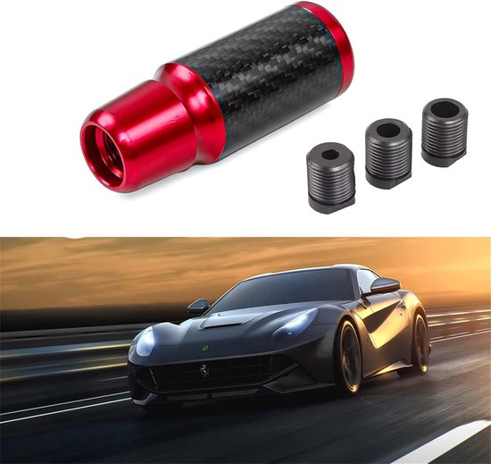 Universele Aluminium Versnellingspook met 6 Versnellingen en 3 Adapters (Rood) van Merkloos — afbeelding 4