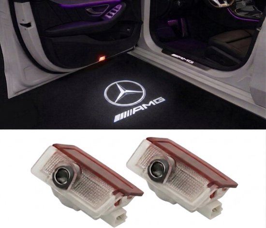 RD Customz® LED Deurverlichting - Geschikt voor Mercedes-Benz - Instapverlichting - Ster & AMG Logo - Set van 2