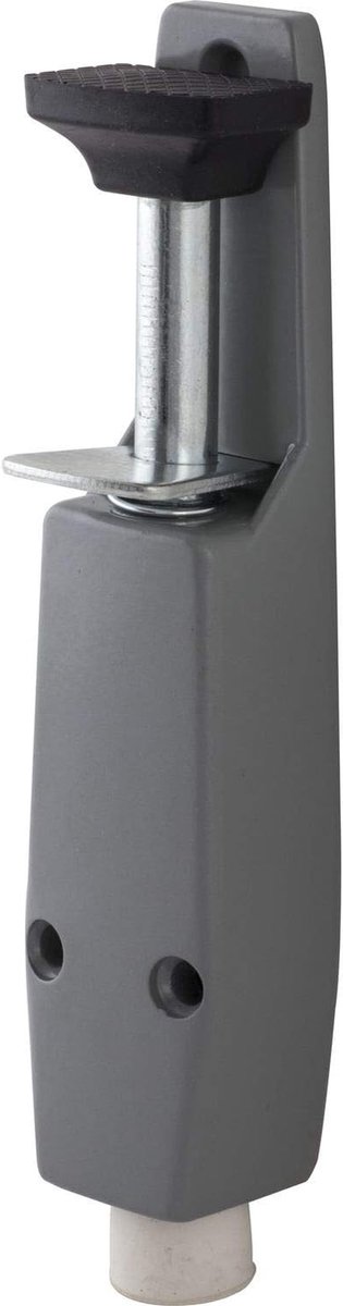 Deurvergrendeling zware uitvoering - Deurstopper poort - Deur openhouden - Robuuste grote treeplaat - 30 mm slag - Zilver