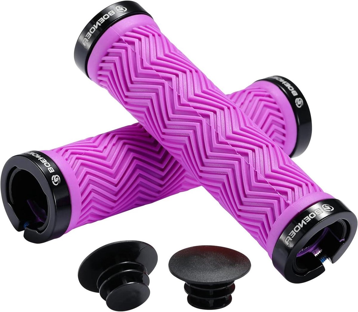 Fietshandvatten - Fietsgrepen - Comfortabel Fietsen - Antislip Aluminium - 13.7 cm - Violet
