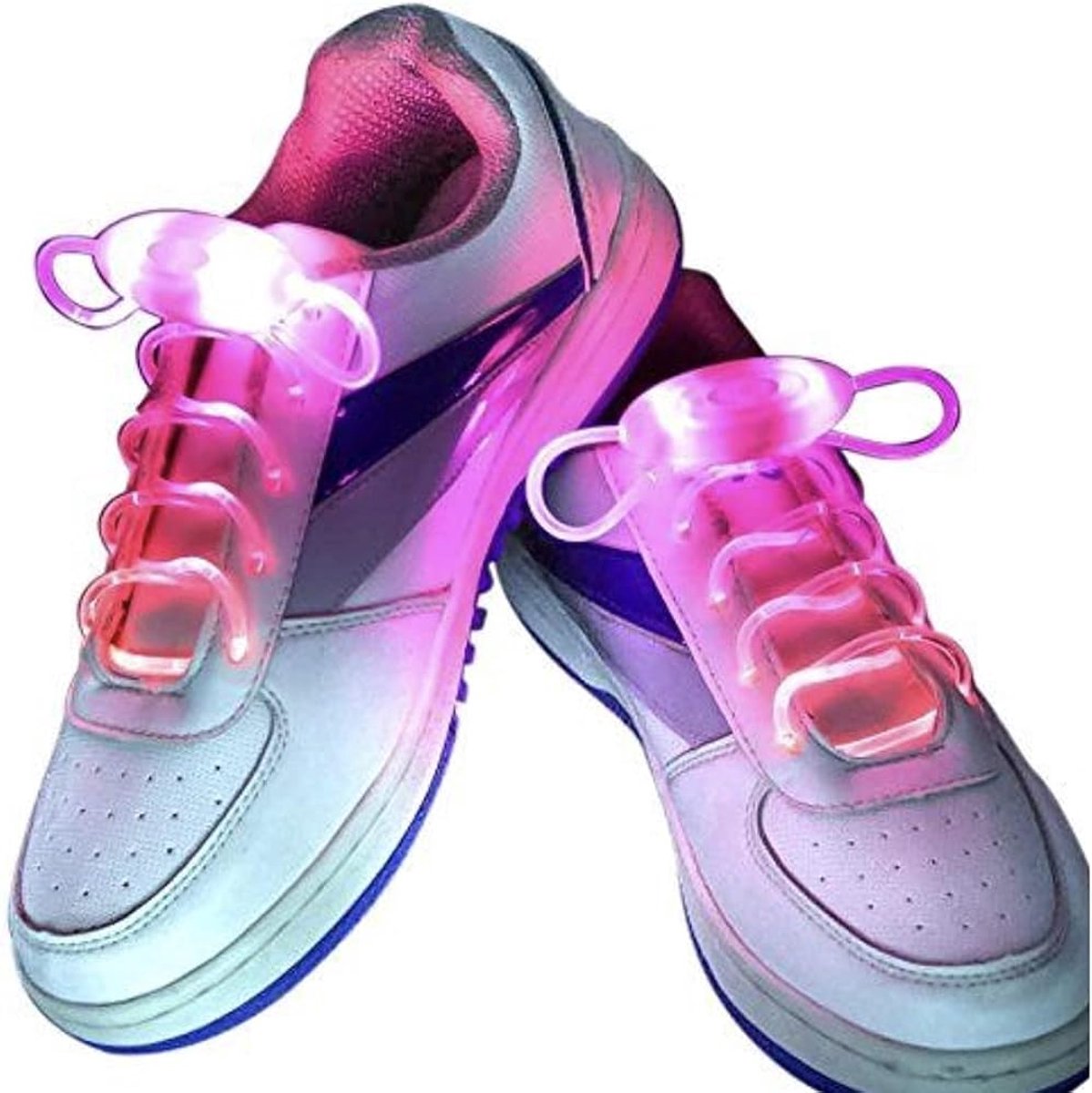 Veters LED - Lichtgevende veters - Opvallende veters - Schoenveters met verlichting - Glow in the dark veters - Coole veters - Schoenveters - Op batterijen - 80 cm - Roze - Jonyx
