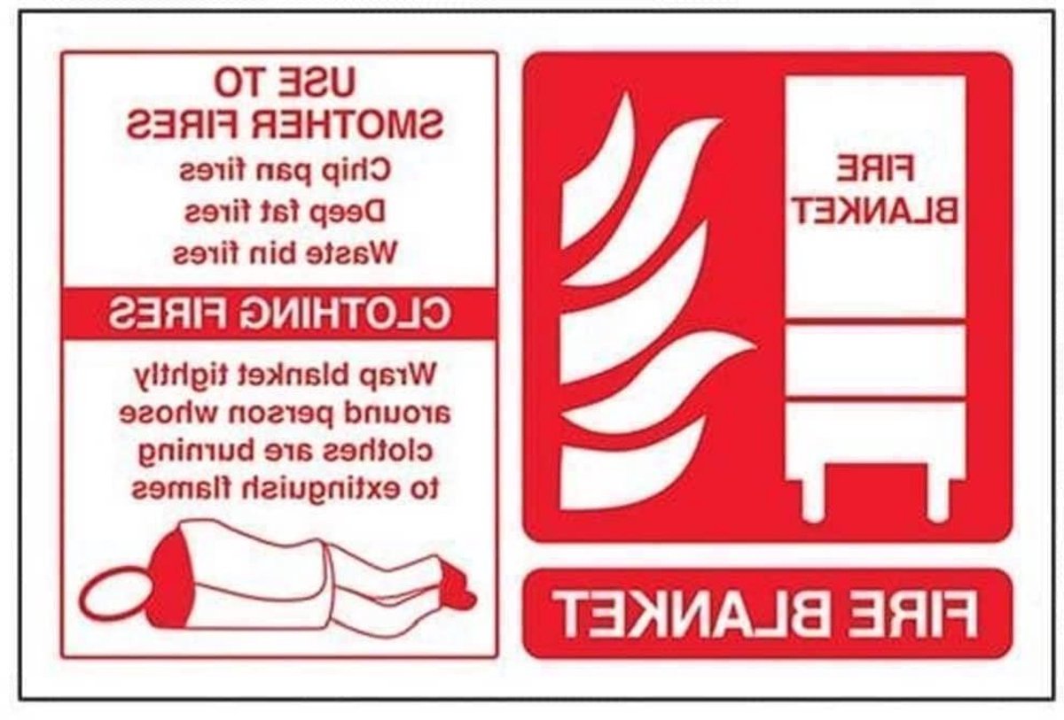 Branddeken Bord - Veiligheidssticker - Brandveiligheid Aangeven - Zelfklevend Vinyl - 150 x 100 mm - Rood Wit