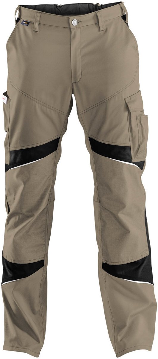 KUBLER ACTIVIQ 23505365 Hi Vis Reflecterend Werkbroek HEREN Veiligheidsbroek Zandbruin Zwart - Met Kniezak - Krasvrij