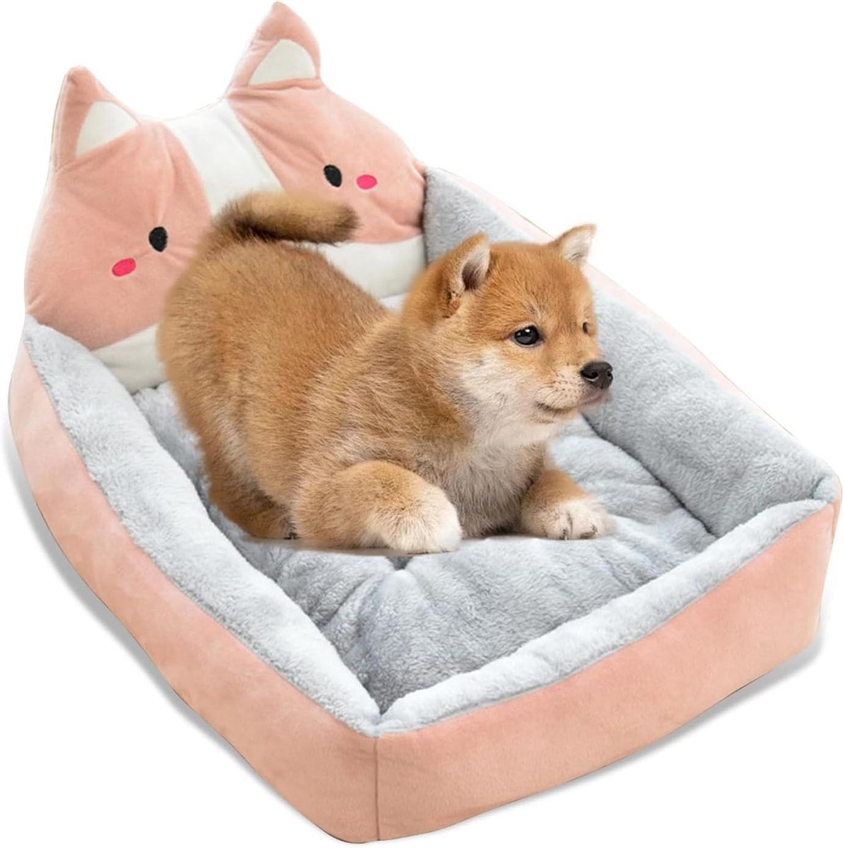 Hondenkussen - Kattenbed - Rustgevend slapen - Verhoogde rand - Verschillende maten - Grijs