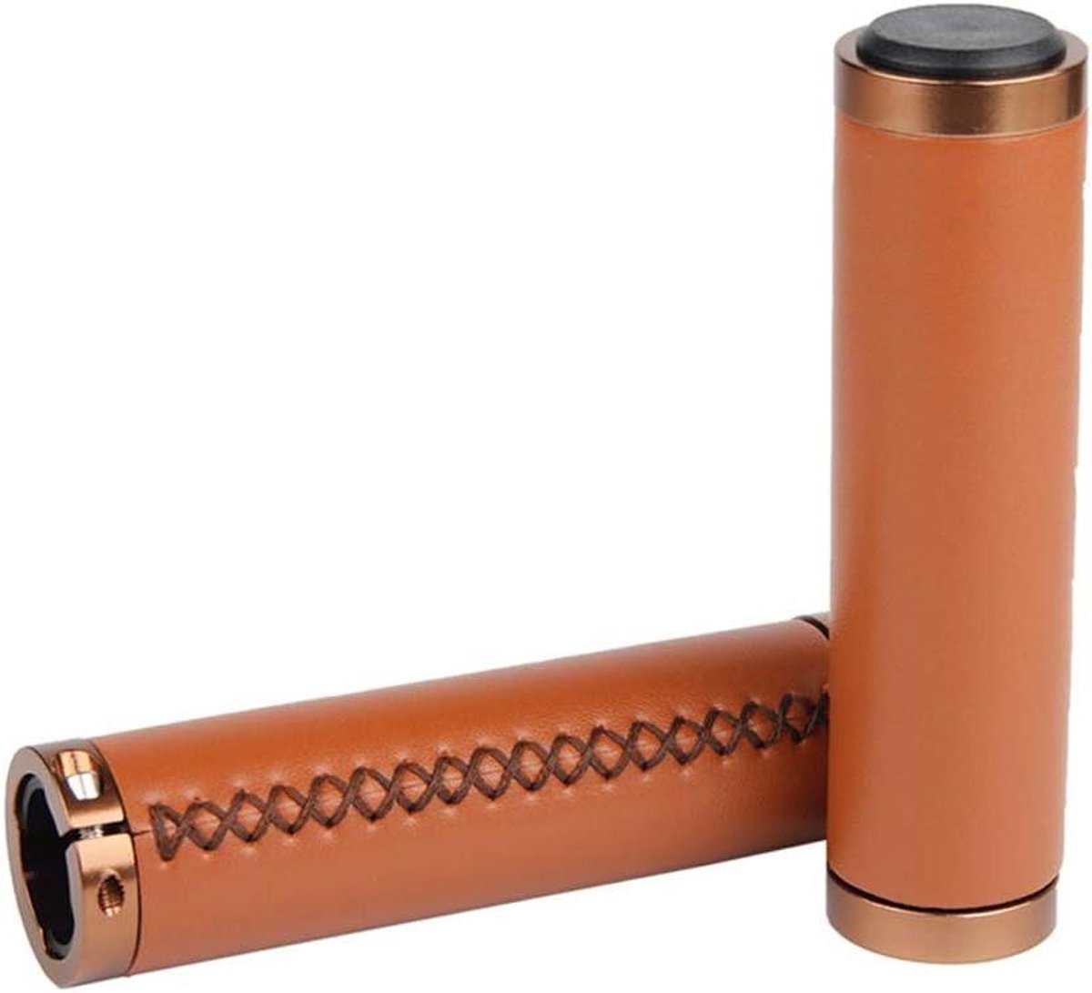 Fietsstuur Grips - Handvatten Paar - Comfortabel Fietsen - Ergonomisch Ontwerp - 128 mm Lengte - Bruin