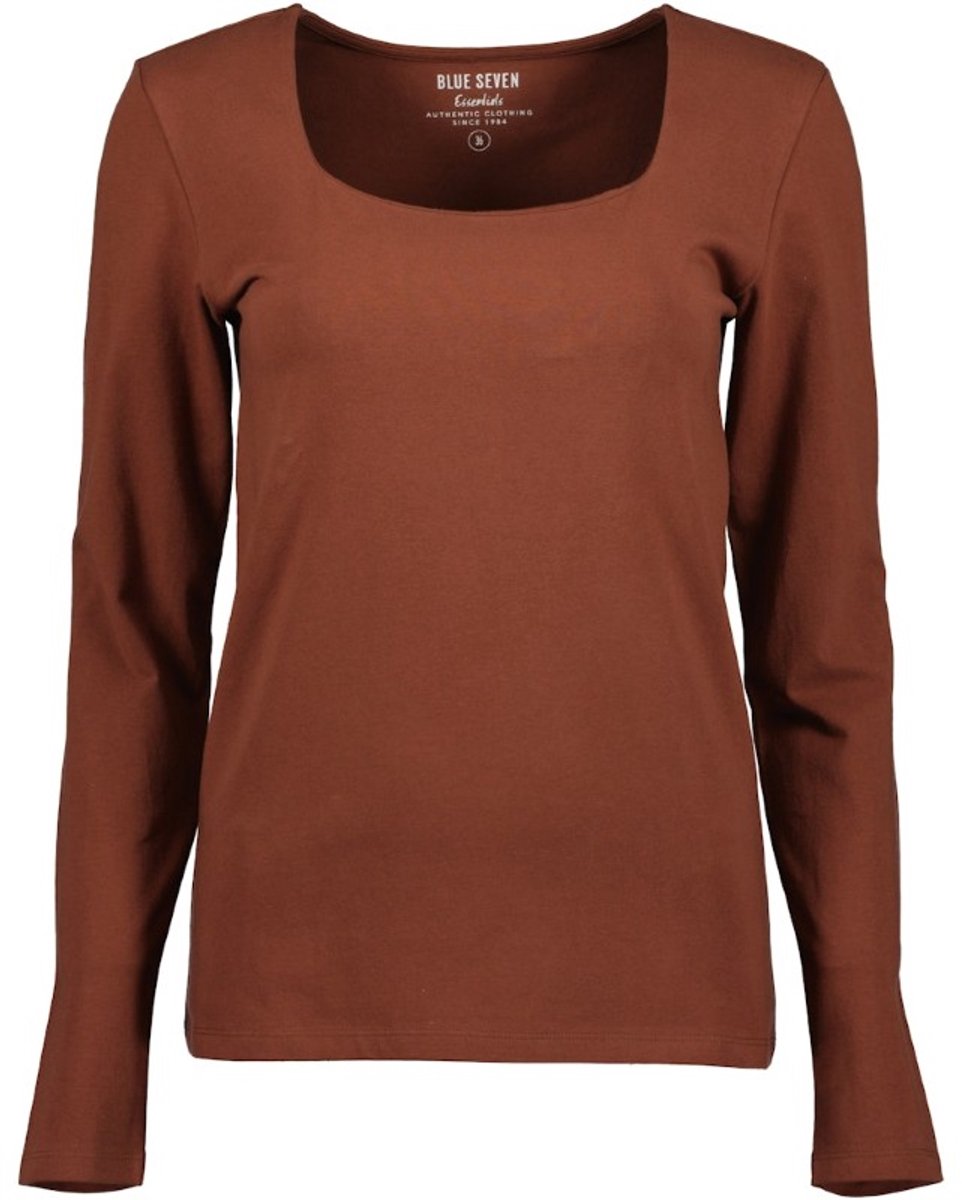 Blue Seven - dames - Shirt 203606 bruin boothals LM Blue Seven - maat 42