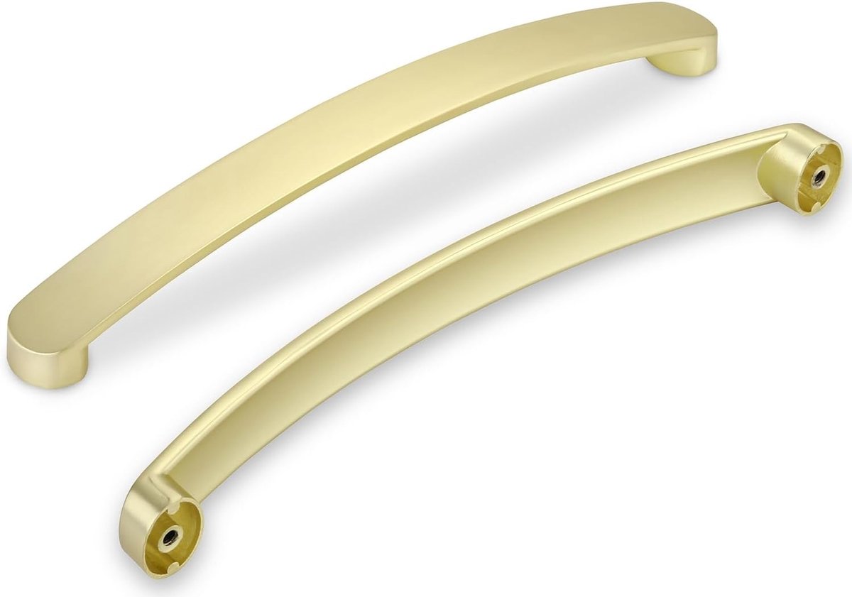 Zes luxe meubelgrepen in goud, 192mm schroefafstand, moderne kastgrepen voor keuken en meubels