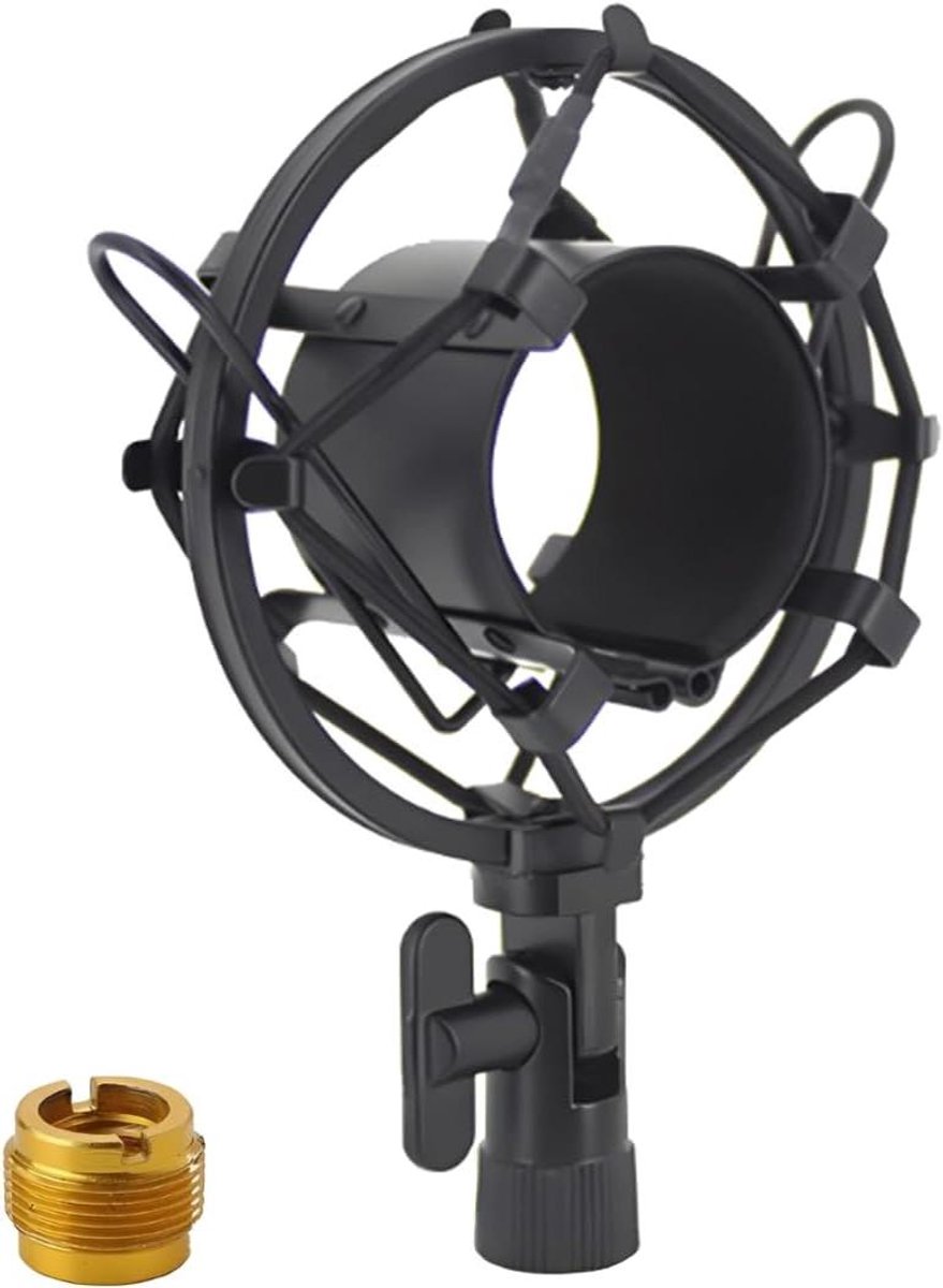 Microfoon Houder - Schokdemper Clip - Studio Opnames - Robuuste Constructie - 43-48mm Diameter - Zwart
