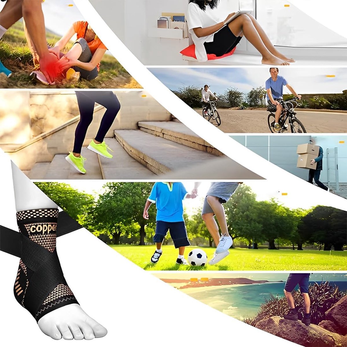 Enkelbandage 2 Stuks - Ondersteunende Band - Sport Herstel - Ademend Nylon Materiaal - Universeel - Zwart
