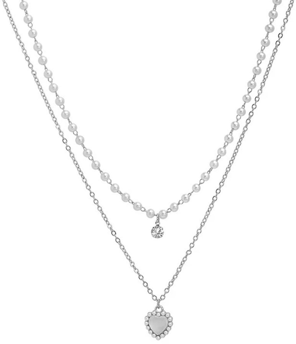 Parel Ketting Hart Ketting Dubbellaags Crystal Choker Kettingen Sieraden Geschenken Voor Vrouwen