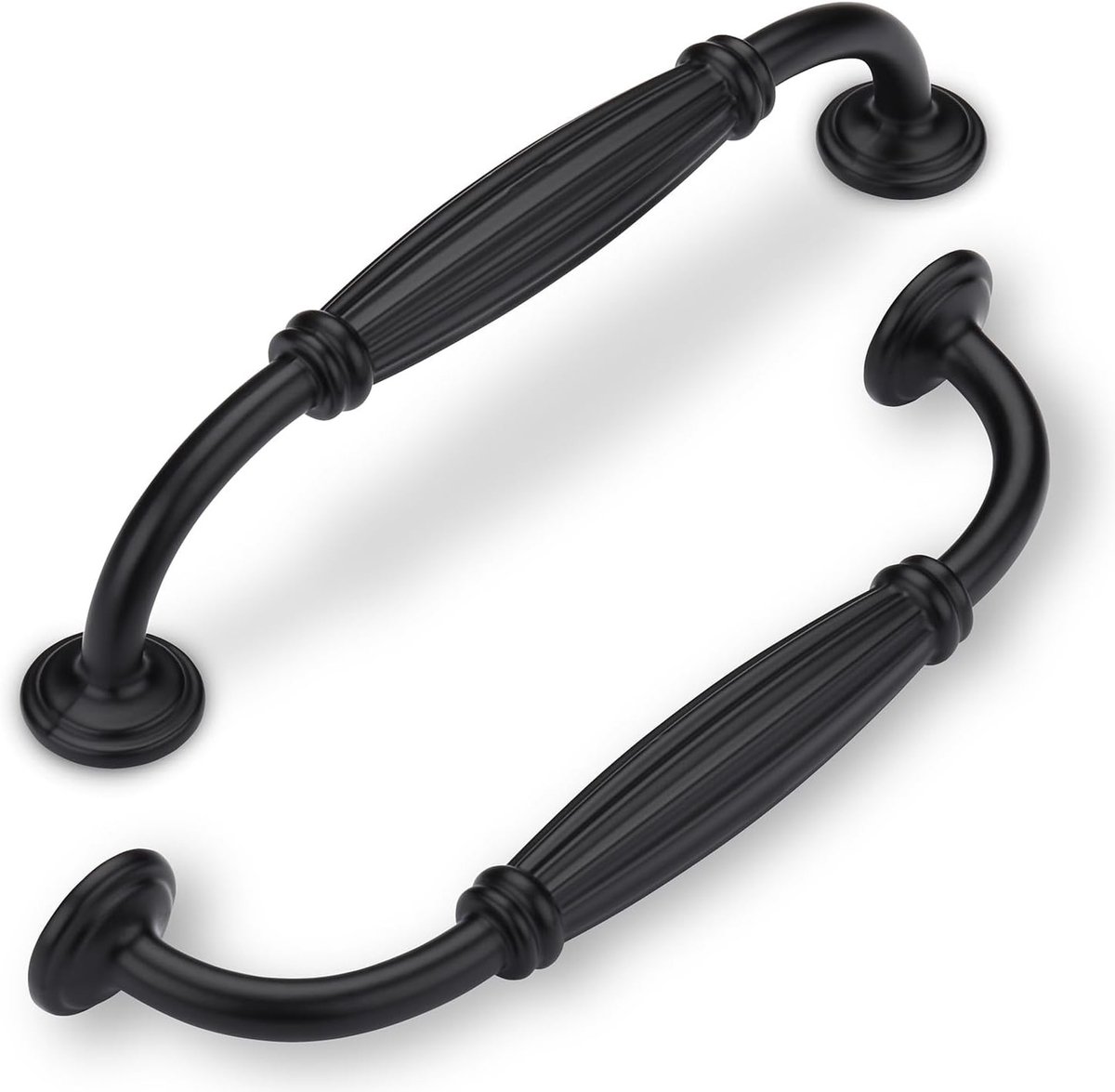 Zwarte keukenkast handgrepen set van 6 stuks met 96mm gatafstand, moderne meubelaccessoires