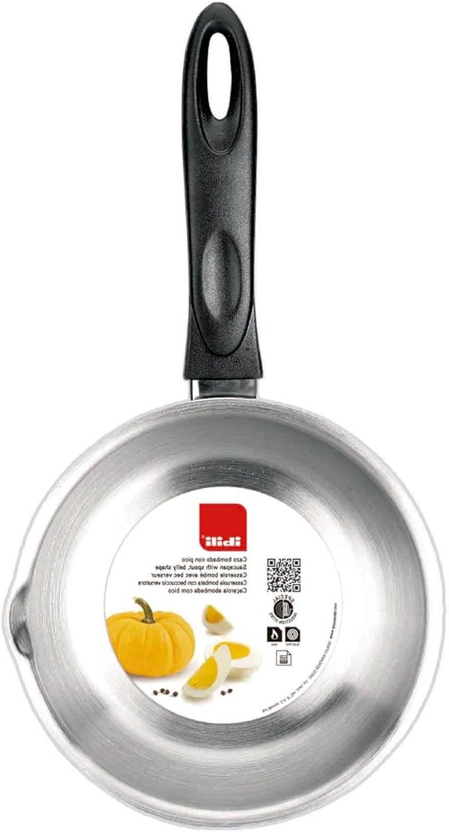 RVS Steelpan - Kookpan Schenktuit - Melk Opwarmen - Geschikt Inductie - 18 cm - Zilver