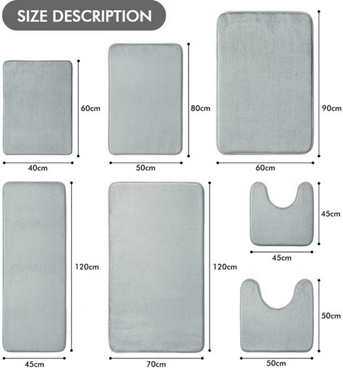 Dailygoody - Badmat - Antislipmat - Comfortabel traagschuim