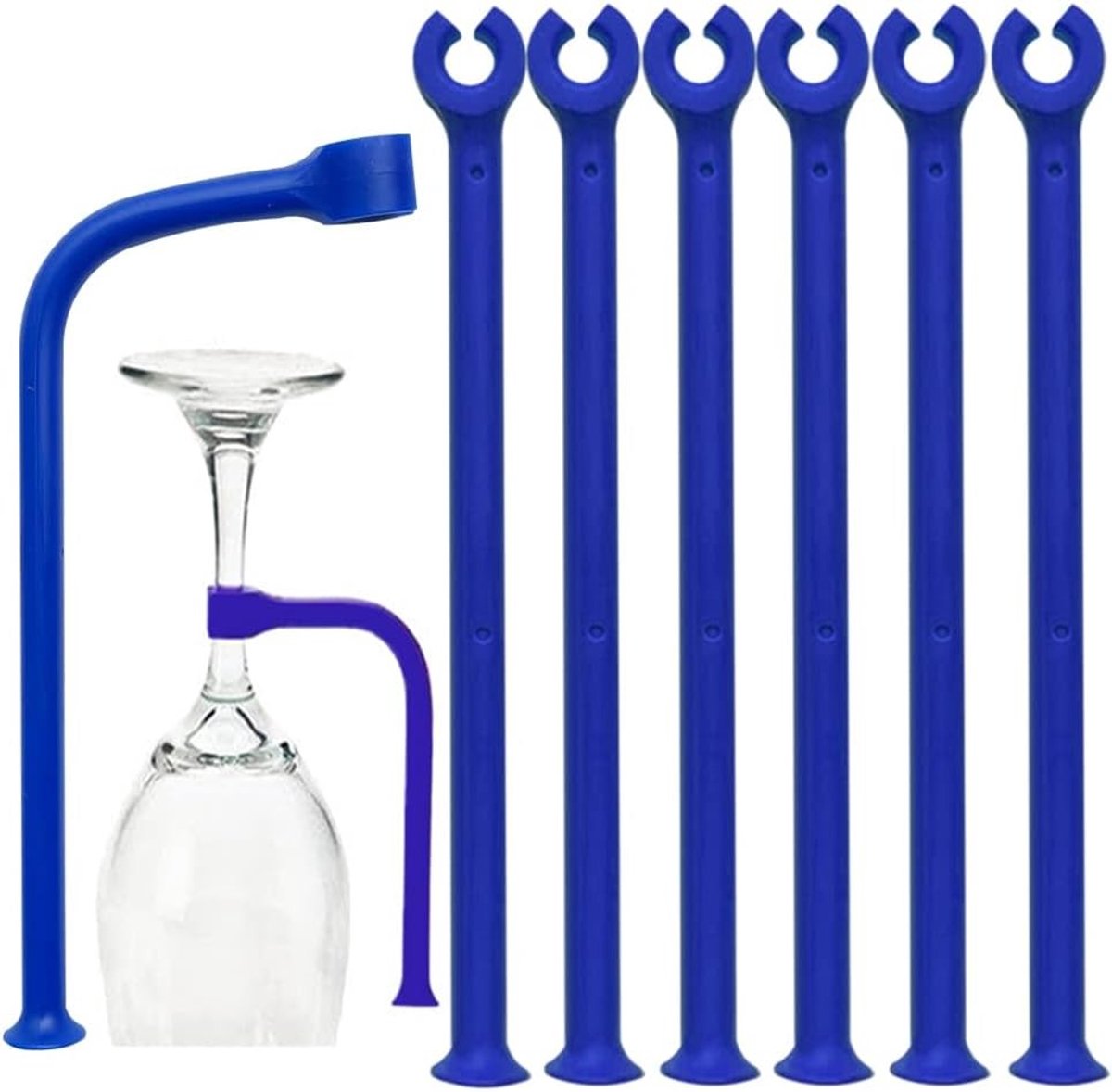 Siliconen wijnglasbescherming 21 cm - Set van 8 stuks voor vaatwasser, krasbestendig en duurzaam