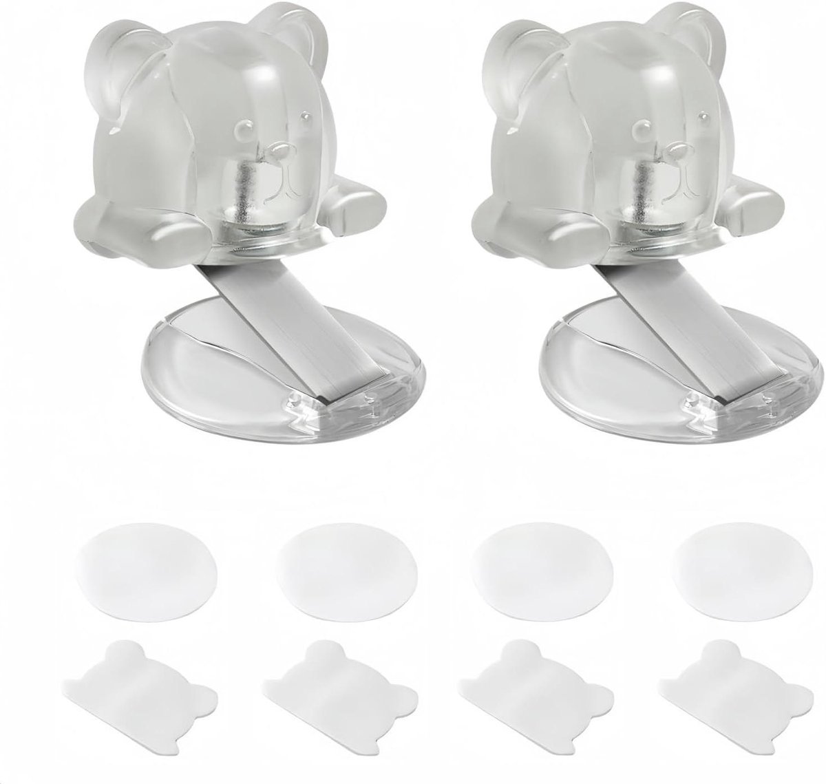 Magnetische Deurstopper - Set van 2 - Deuren Open Houden - Zelfklevend Geen Boren - 5x3x4 cm - Transparant