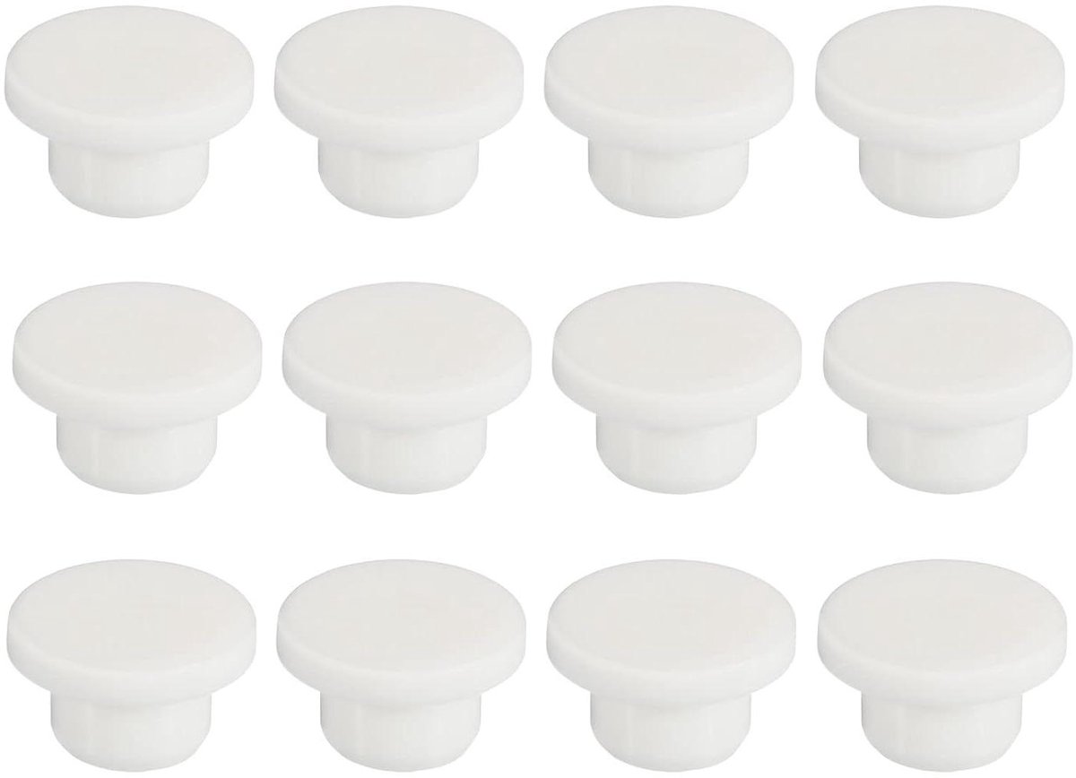 Siliconen Gaten Stekkers - Flexibele Stoppers - Gaten Afsluiten - Hittebestendig - 12 Stuks - Wit